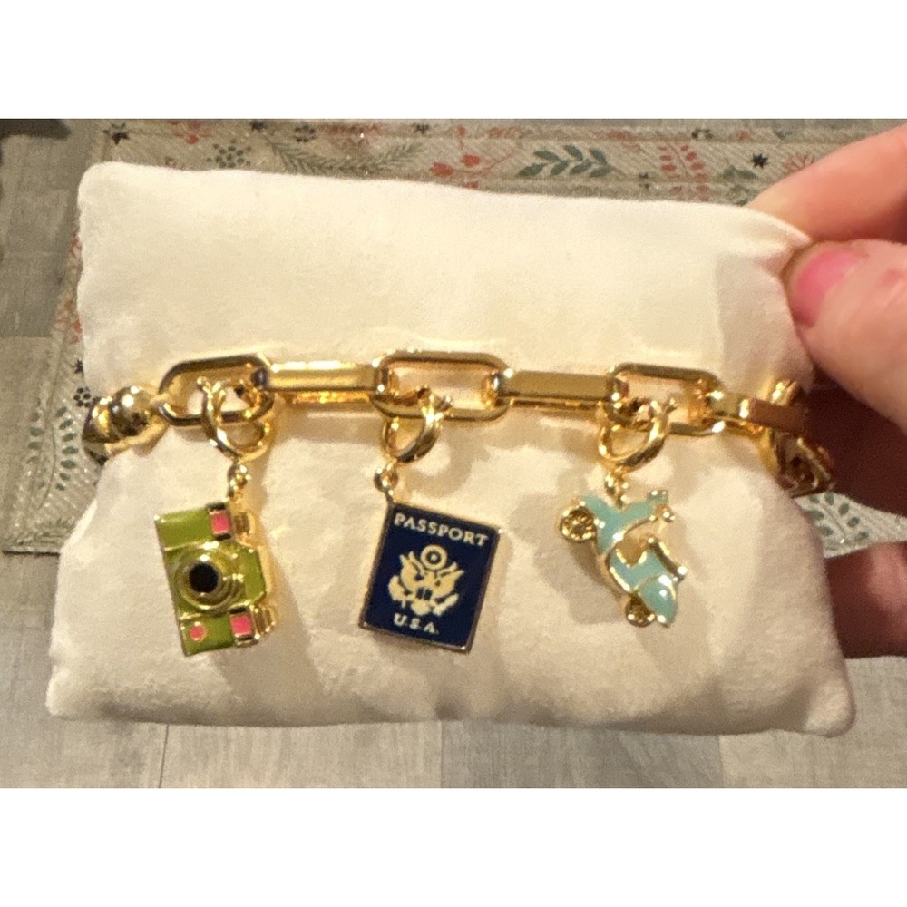 Bomb Party CHARMELIER Ciao Bella Charm Bracelet Gold Plated CZ Removable BR84663